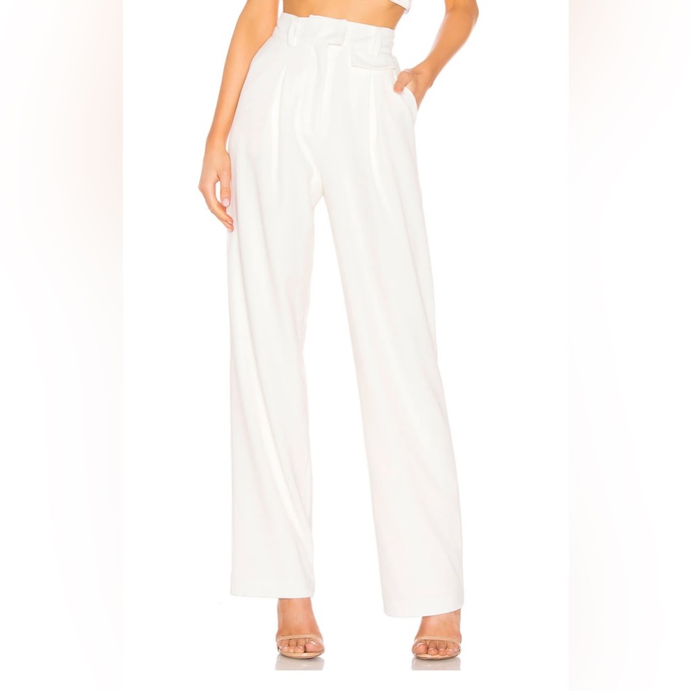 LPA White High-Waisted Pants